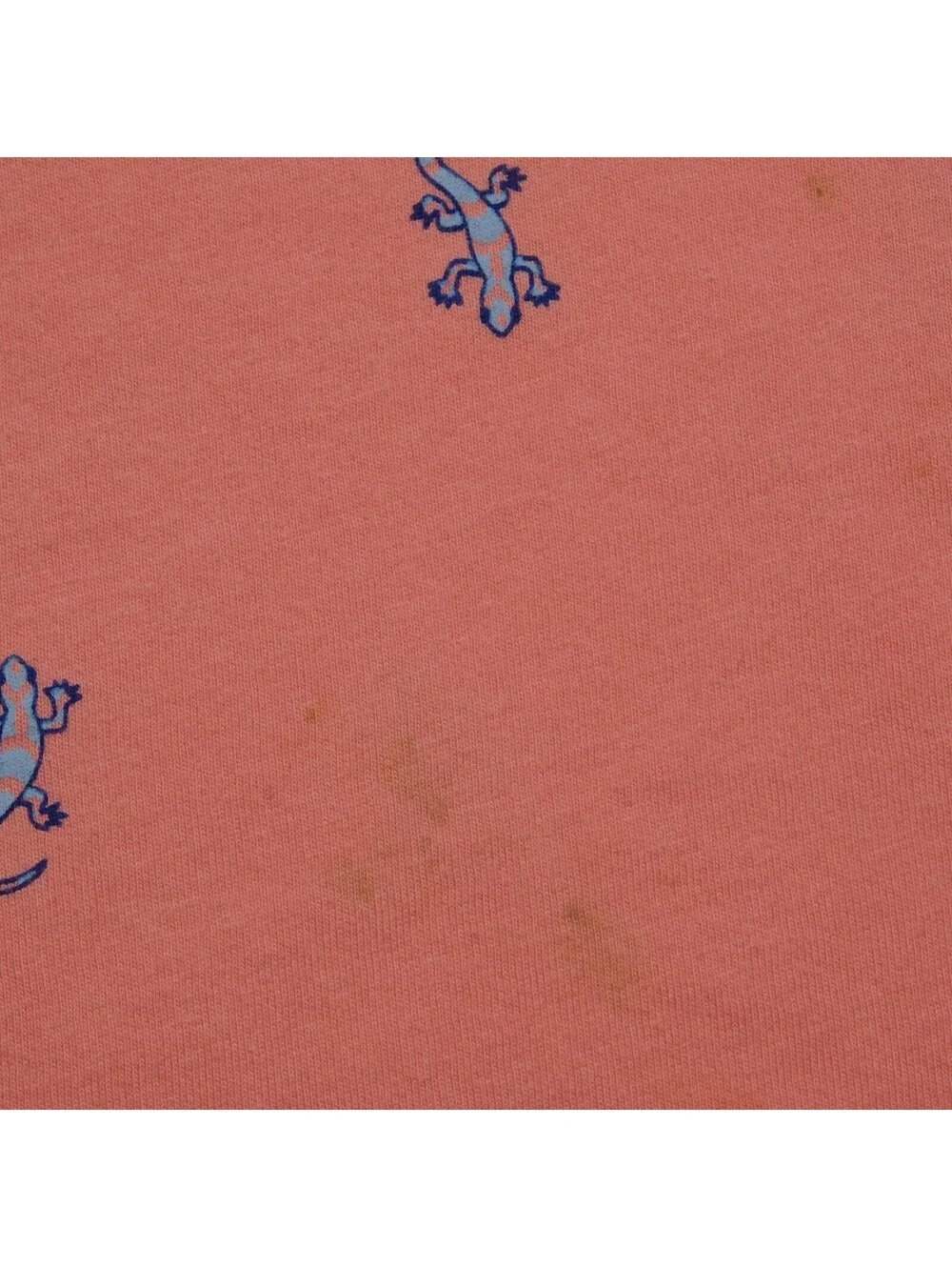 The Childrens Place Boys XXL 16 Polo Shirt Salmon Coral Pink Lizard Gecko All Ov